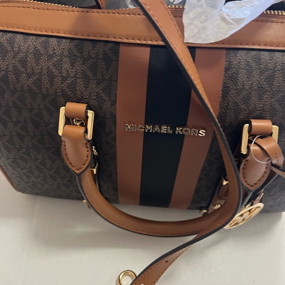 Michael Kors Brown and Black Crossbody Bag - Picture 11 of 15